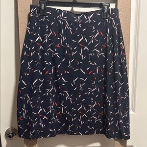 Philosophy Navy A-Line Skirt with Abstract Pattern